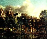 Jan van der Heyden kanal i amsterdam painting